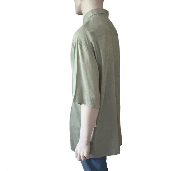 CAMPIA Tiki Shirt Top Y2K Embossed Print Martini Glasses 100% Rayon Unique Rare - Picture 3 of 12